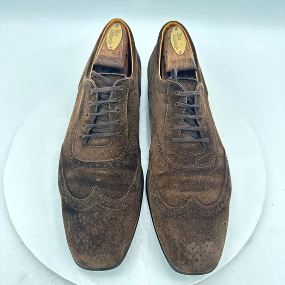 J.M. Weston Other - JM Weston Men Size 8.5D Brown Suede Brogue Wingtip Lace Up Oxford Dress Shoes